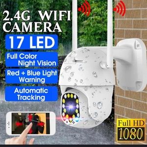 Red+Blue Lights Alerts] 17 LEDs 5xZoom WiFi Camera